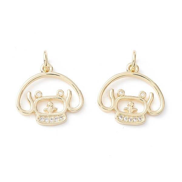 Brass Micro Pave Clear Cubic Zirconia Pendants