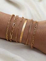 CAROVO 14K Gold Bracelets for Women Waterproof,  Gold Jewelry Sets for Women Trendy Thin Dainty Stackable Cuban Link Papercli...
