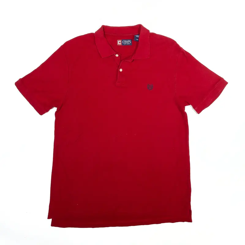 CHAPS Polo Shirt Red Short Sleeve Mens L
