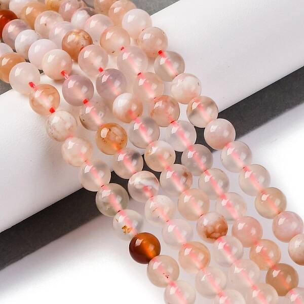 Natural Cherry Blossom Agate Beads Strands