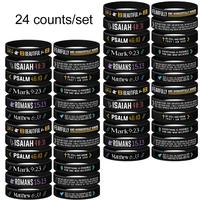 Bible Verse Silicone Rubber Bracelet, 1 Set Christian Inspirational Daily Bible Verse Wristband for Men Women, Religious Gift...