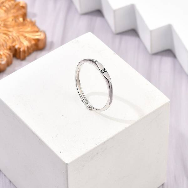 Rhodium Plated 925 Sterling Silver Adjustable Rings
