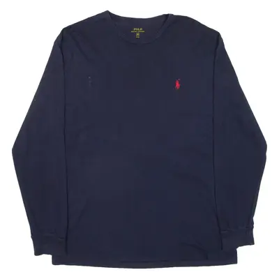 POLO RALPH LAUREN Mens T-Shirt Blue Long Sleeve M