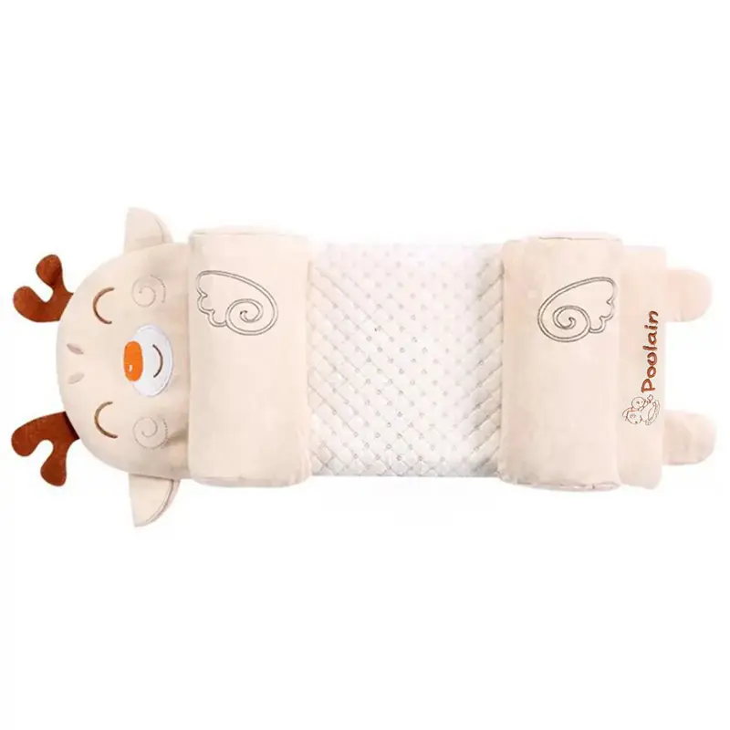 Newborn Baby Head Shaping Pillow Buckwheat Hulls Adjustable Cute Anti Flat Head Pillow Sleeping Support Pillow