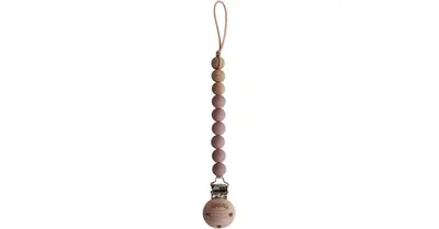 Mushie Eva Cloudy Mauve Pacifier Clip