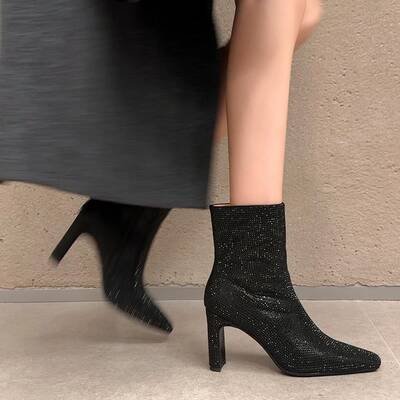 CHIKO Isis Pointy Toe Chunky Heels Ankle Boots