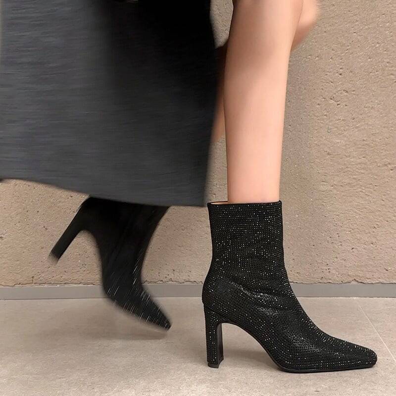 CHIKO Isis Pointy Toe Chunky Heels Ankle Boots