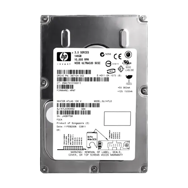 367104-002 HP 146GB Ultra-320 SCSI 10000 3.5-inch 8MB Hard Drive