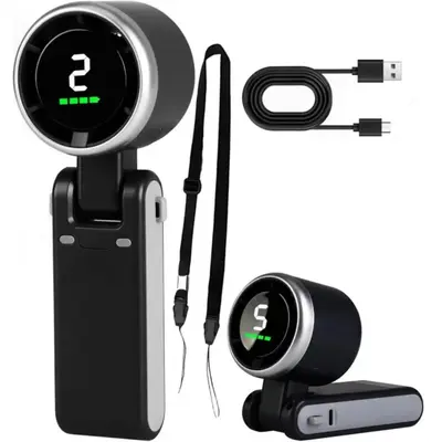 Portable Handheld Fan, 3600mAh 2AUSB Rechargeable Mini Pocket Fan, USB Cooling Fan 5-speed Speed Fan for Travel, Outdoor, Hom...