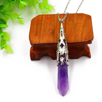 Natural Amethyst Pendant Necklaces