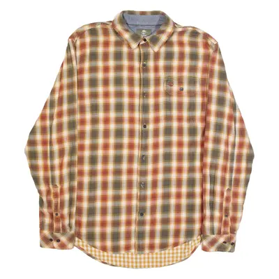 TIMBERLAND Mens Shirt Green Plaid Long Sleeve L