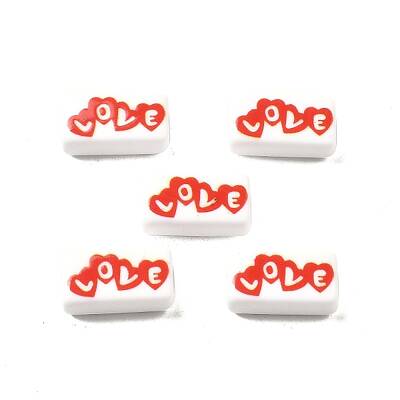 200Pcs Printed  Opaque Acrylic Beads