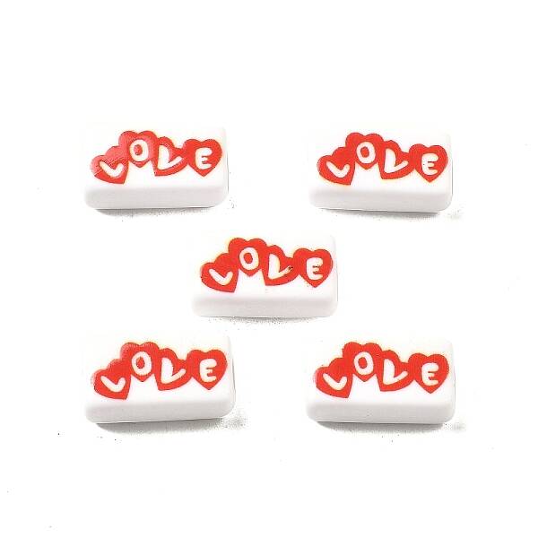 200Pcs Printed  Opaque Acrylic Beads