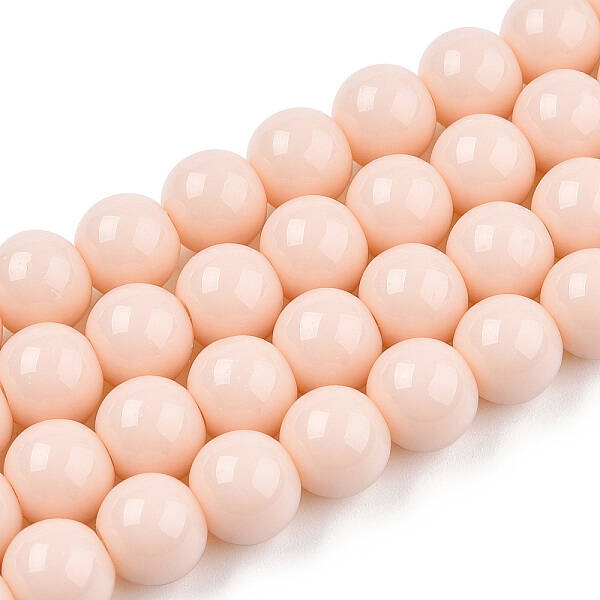 Opaque Solid Color Glass Beads Strands
