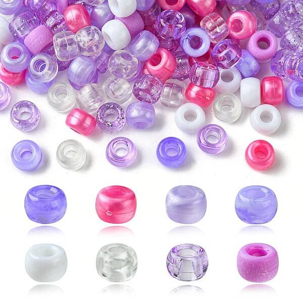 8 Styles Plastic Pearlized Beads
