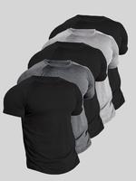 Men's Plain Round Neck Short Sleeve Sports Tee, Quick Drying Breathable Crew Neck T-shirt, Men's Sportswear for Gym Workout R...
