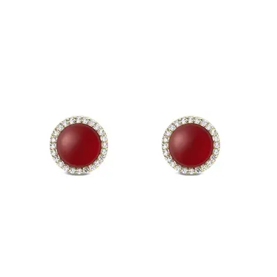 Daniel wellington Audrey DW00401404 Gold Agate and Crystal Stud Earrings