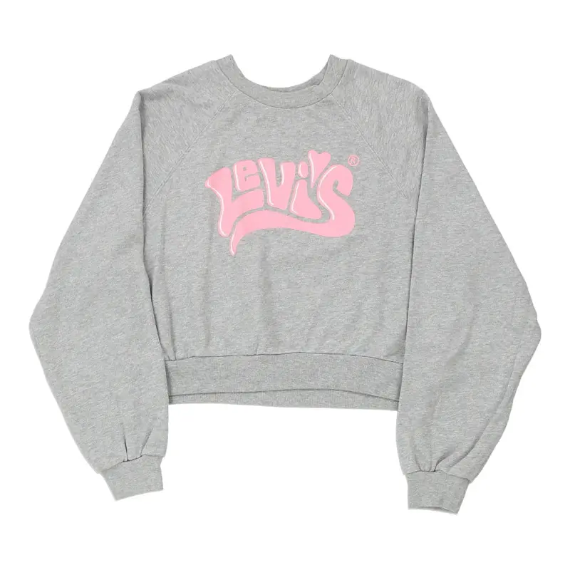 Age 10 Levis Spellout Sweatshirt - XS Grey Cotton