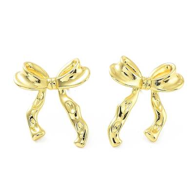 Bowknot Rack Plating Brass Studs Earrings for Women