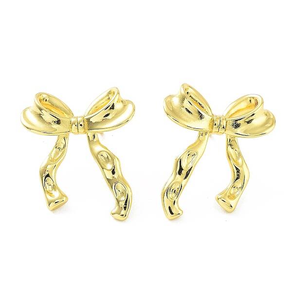Bowknot Rack Plating Brass Studs Earrings for Women