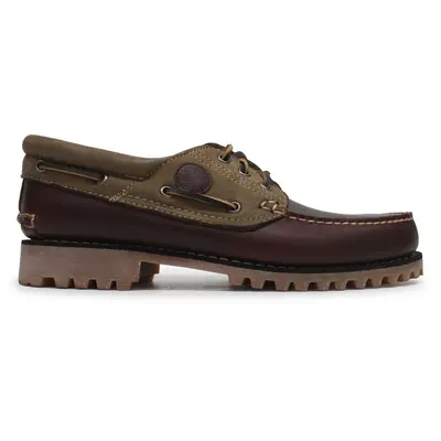 Timberland Authentic Boat Full Grain Leather Men's Comfort Shoes - Burgundy - Size:US 8 Men