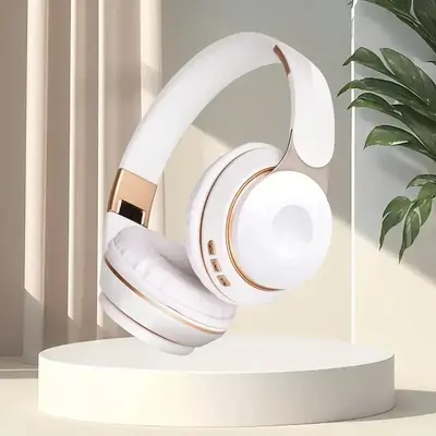 Folding Wireless Headphones Gaming Headset, Over Ear BT Headphones with Microphone for Phone PC, Long Standby Audio HiF...