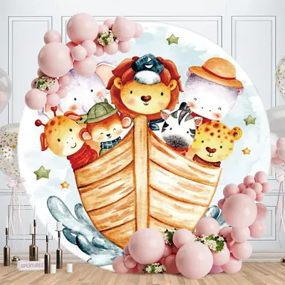 Aperturee Circle Girl Cake Store Pink Birthday Backdrop | Round Backdrop Cover Diy | Round Birthday Backdrop Cover | Round Ba...