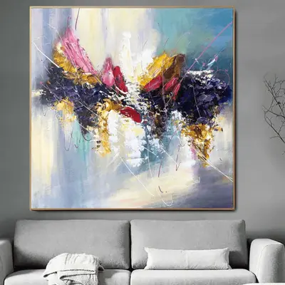 Large Painting on Canvas Abstract Wall Art Impressionist Art Oil Painting Fine Art Contemporary Living Room Decor Colorful Ar...