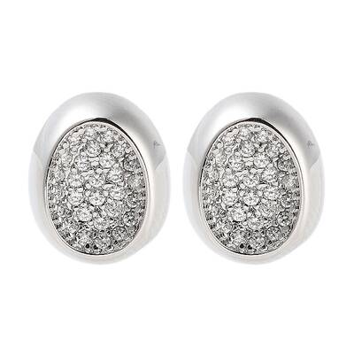 Rack Plating Oval Brass Stud Earrings