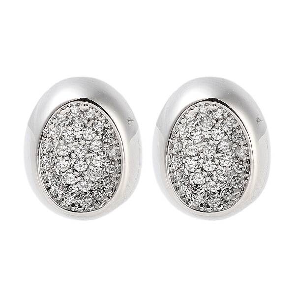 Rack Plating Oval Brass Stud Earrings