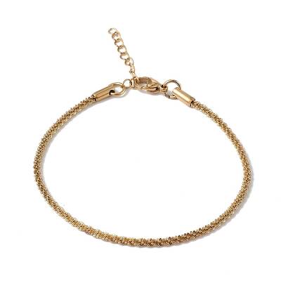 Ion Plating(IP) 304 Stainless Steel Bone Rope Chain Bracelet for Women