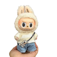 Doll Clothes for 6.7inch Labu-bu (No Doll), 3-Piece Chic Stylish Outfit Set Includes Top, Pants & Cute Bear Accessory, Premiu...