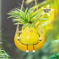Cute Hanging Plant Pots: Planter Gift for Plantdad, Father's Day Gift - Swinging Smiley Succulent Pot with Drainage Hole for ...