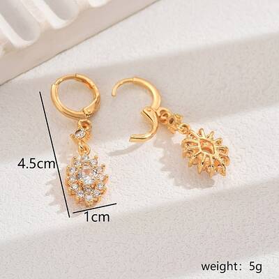 Elegant Copper Flower Hoop Earrings