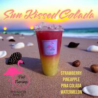 Sun Kissed Colada Loaded Tea - Strawberry, Pineapple, Pina Colada, Watermelon, 32 oz, Zero Sugar, Caffeine 298mg, Less than 1...