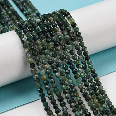 Natural Moss Agate Beads Strands