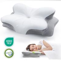 Vuteehy Cooling Neck Cervical Pillow - Memory Foam Pillow with Ice Silk Pillowcase,Removable & Washable, Oeko-Tex Certified,C...