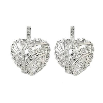 Brass Micro Pave Clear Cubic Zirconia Pendants