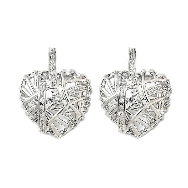 Brass Micro Pave Clear Cubic Zirconia Pendants