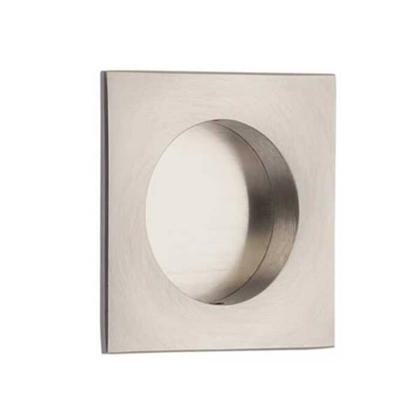 Emtek Flush Pull Square Brass, 2-1/2 X 2-1/2, Fits Standard 2-1/8 Door Prep, Satin Nickel