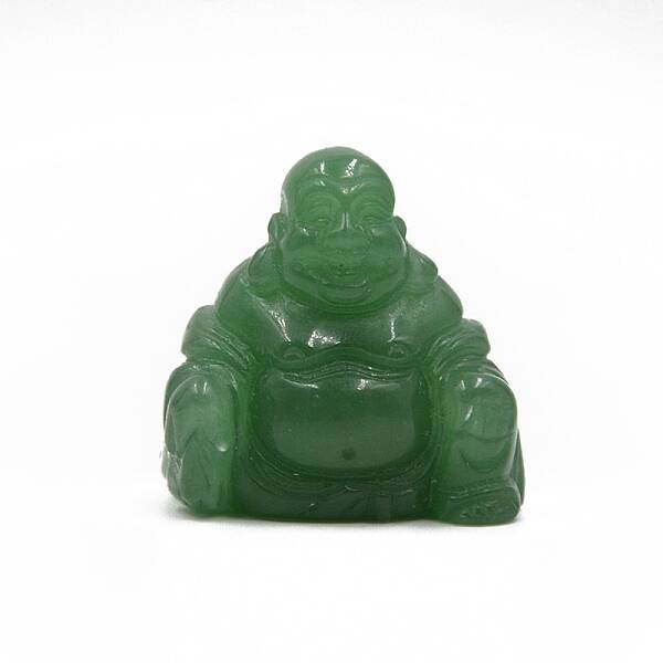 Natural Green Aventurine Carved Maitreya Buddha Statue Home Decoration