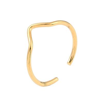 Ion Plating(IP) 304 Stainless Steel Open Cuff Ring for Women