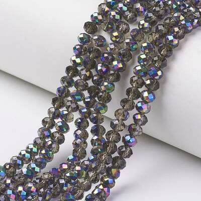 Electroplate Transparent Glass Beads Strands