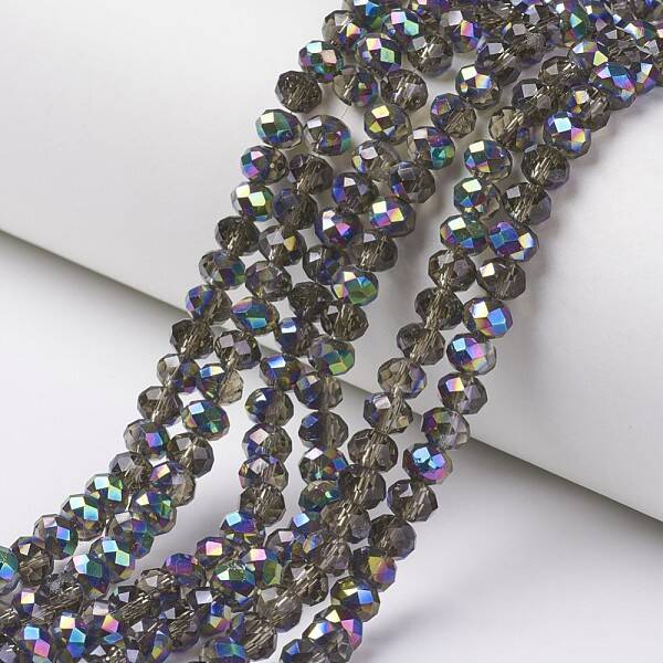 Electroplate Transparent Glass Beads Strands