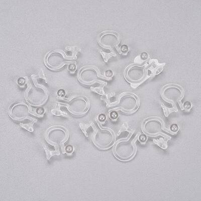 Clear Plastic Clip-on Earring Converter