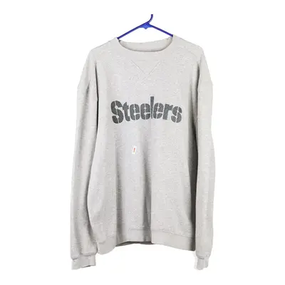 Pittsburgh Steelers Reebok NFL Sweatshirt - Large Grey Cotton