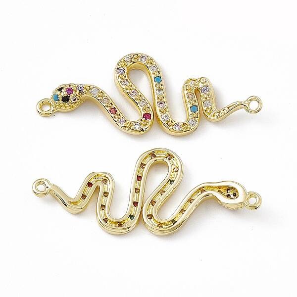 Brass Micro Pave Cubic Zirconia Connector Charms