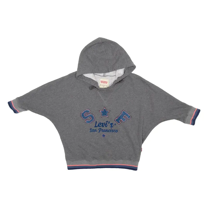 LEVI'S 3/4 Sleeve Girls Grey Hoodie 8Y