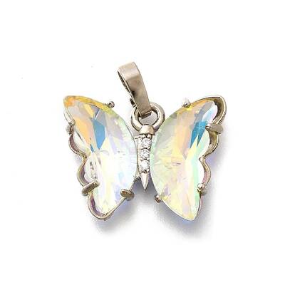 Brass Micro Pave Cubic Zirconia Pendants
