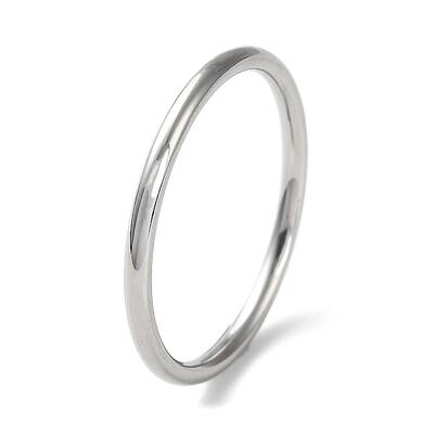 Non-Tarnish 304 Stainless Steel Simple Plain Band Finger Ring for Women Men